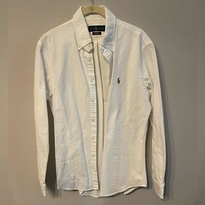 Mens Ralph Lauren Slim Fit White Button Down, Size M